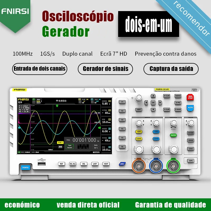 Digital Storage Oscilloscope 100Mhz - FNIRSI 1014D Digital Oscilloscope 2 In