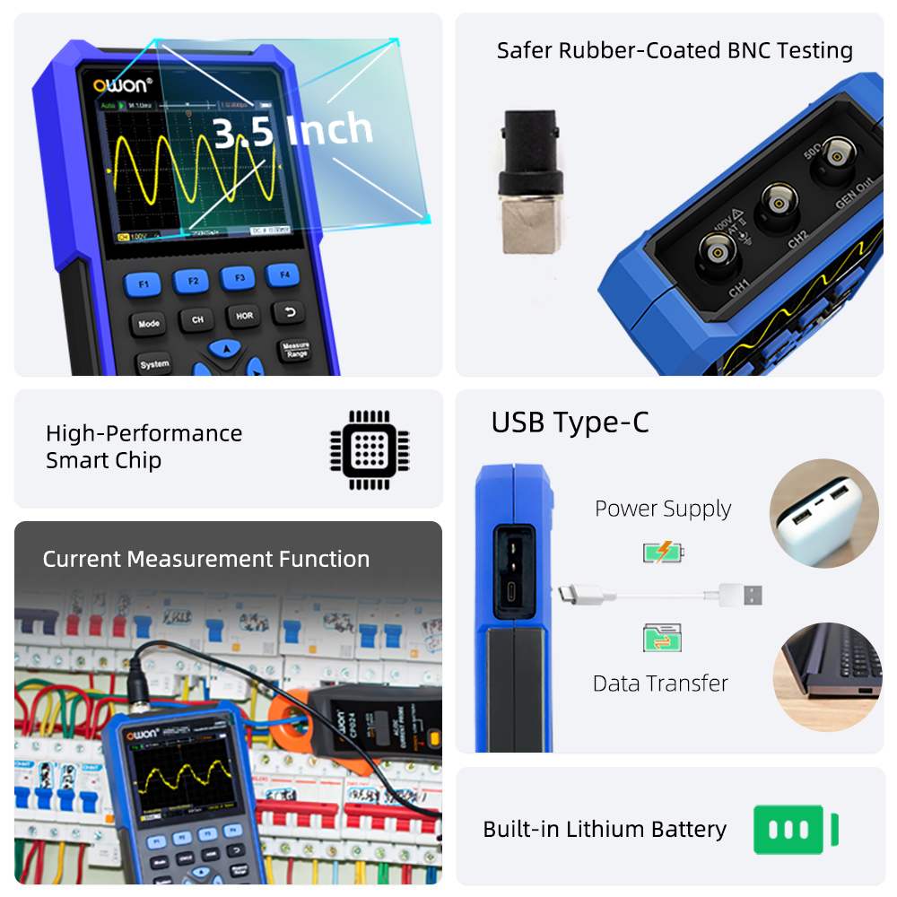 OWON HDS200 Series Handheld Di - đánh giá và giá Digital Storage Oscilloscope 100Mhz